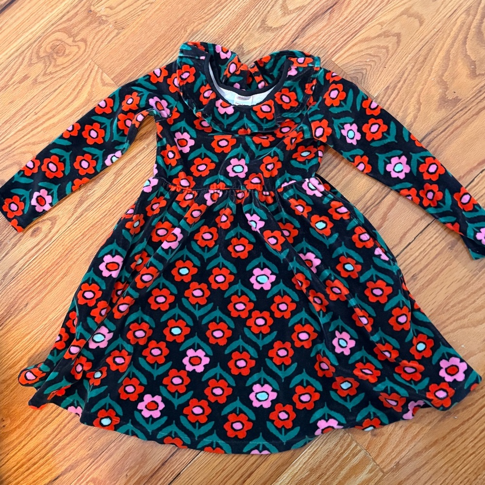 Velor flower dress from Hanna Andersson